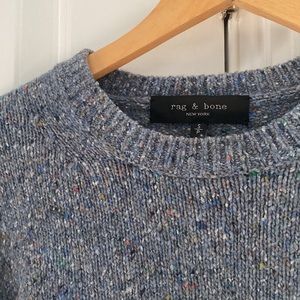 Rag & Bone Size Small Multicolor Confetti Grey Blue Wool Sweater